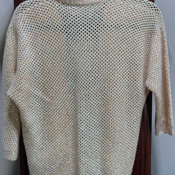 Vintage Hand Knit Sequined Sweater! Size Sm/Med - Picture 5 of 9